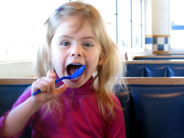 Livia eating ice cream (December 19, 2006)